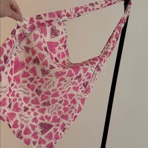 Free People Pink Hearts Tote Bag